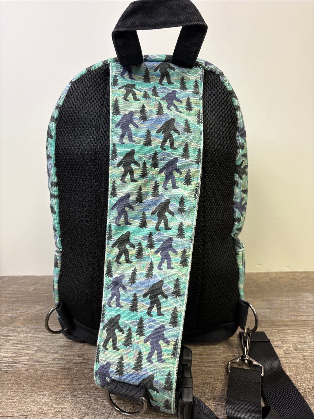 Sipsey Wilder Bigfoot Mini Backpack Sling Bag Sasquatch Print Crossbody — image 3 of 8